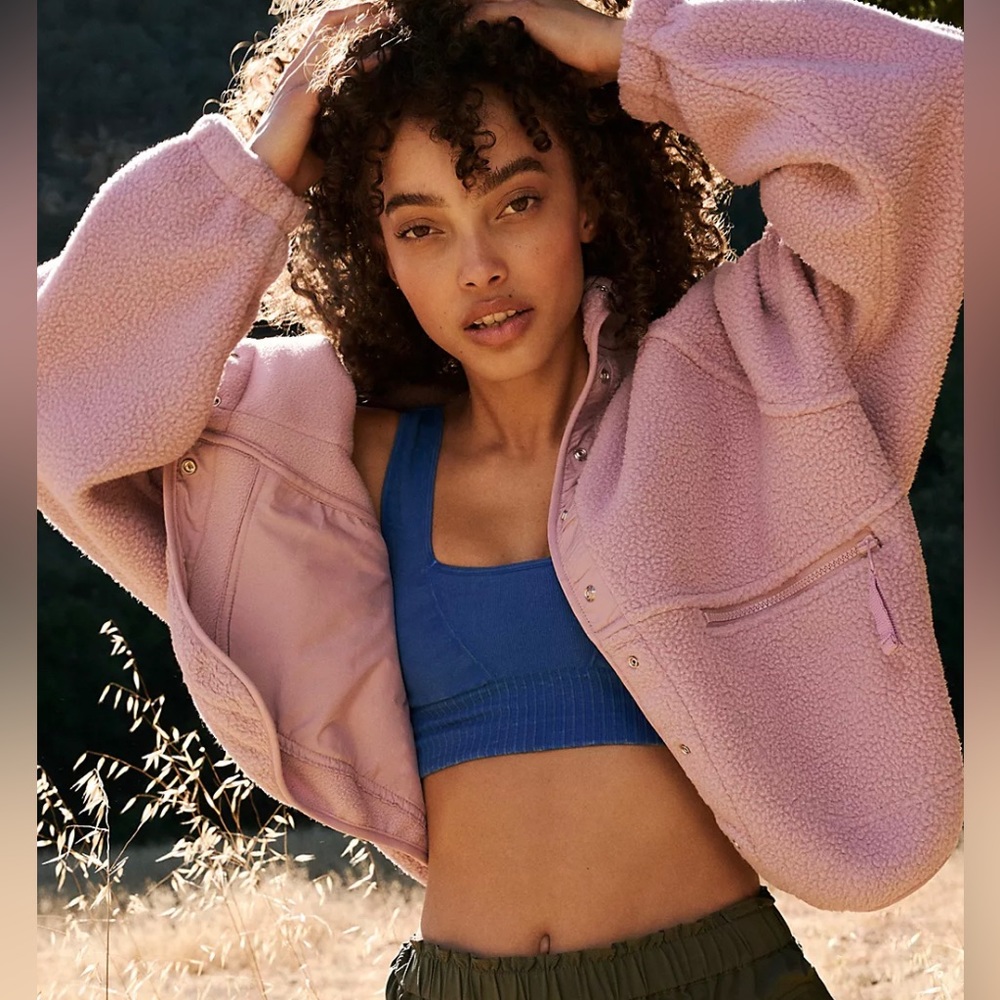 NWTs FREE PEOPLE MOVEMENT hit the slopes fleece jacket spring fling lavender XS